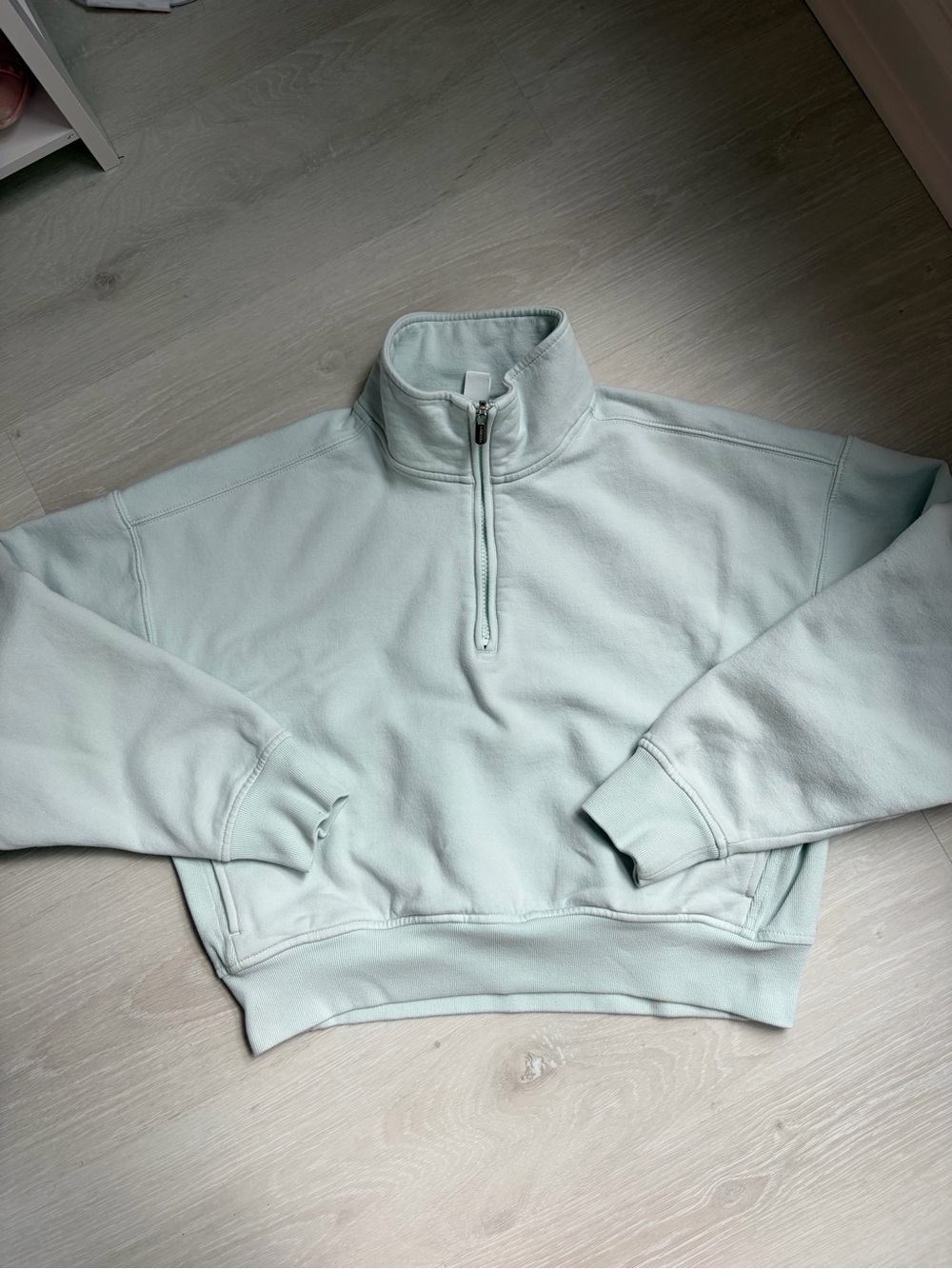 Light Turquoise Blue Athleta Activewear Quarter Zip